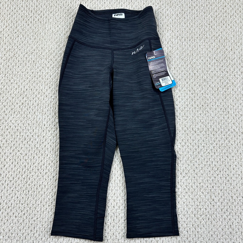 NRS Capri Womens XS Black HydroSkin 0.5 Neoprene Leggings Outdoor Watersport NEW